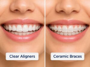 clear aligners vs ceramic braces comparison