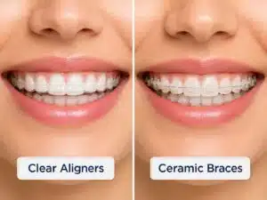 clear aligners vs ceramic braces comparison